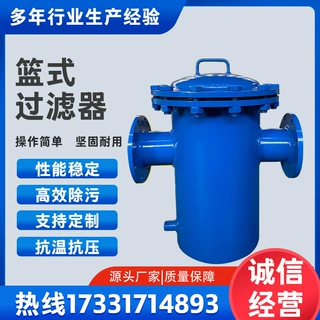 提篮式过滤器毛发收集器碳钢篮式过滤器快开直通篮式管道除污器
