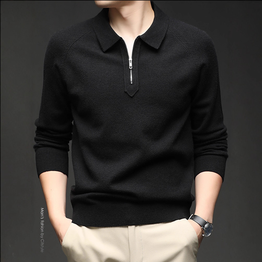 V-collar polo hombre transfronterizo overcoat de invierno de otoño de punto interior de invierno transfronterizo hombre casual ropa exterior de moda de lana