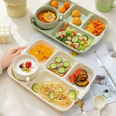 人家分格餐盘陶瓷分隔减脂分餐盘月子餐儿童大用食堂早餐孕妇餐具