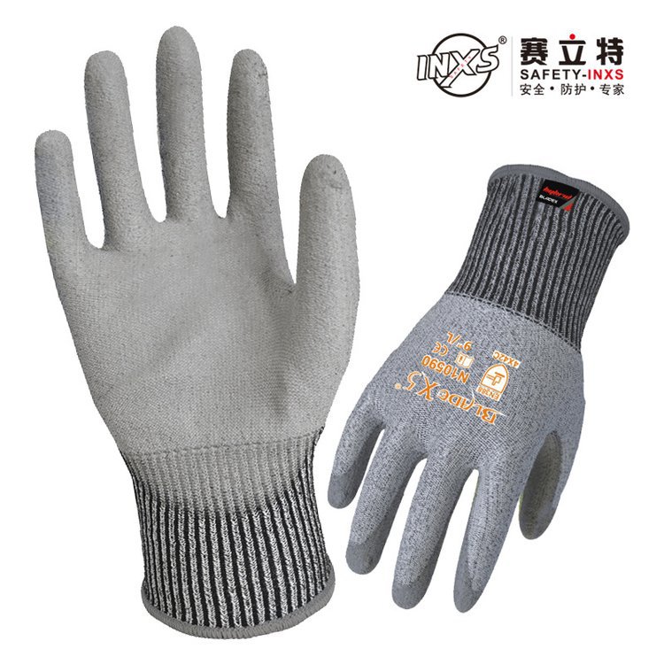 SAFETY-INXS/赛立特 N10590 防割手套PU掌浸涂层防护工业劳保手套