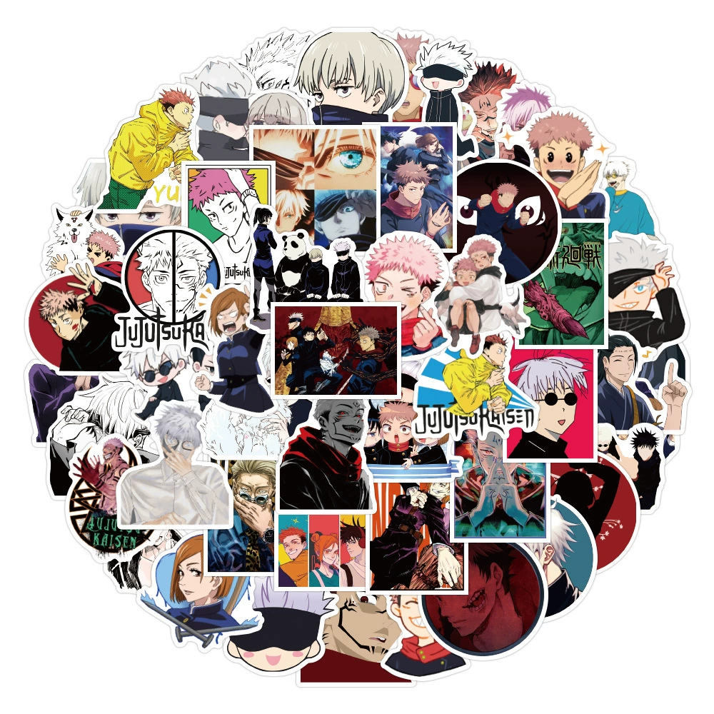 Дверной мультфильм Jujutsu Kaisen, мобильный телефон, скейтборд, водостойкая наклейка, стикеры