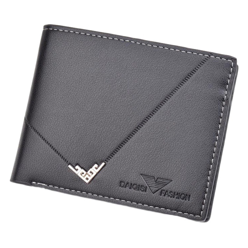 New Wallet Men's Short Wallet Men's Youth Fashion Thin Multi-Card Slot Interior Zipper Horizontal Business Soft Wallet