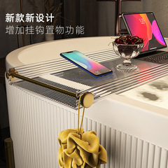 Bathroom Tub Organizer Multi-functional Extended Shower Bathroom Tub Shelf Acrylic Phone Holder Storage Bracket