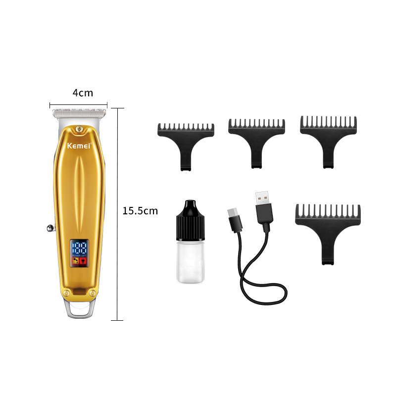 Kemei cortadora eléctrica KM-426 transfronteriza nuevo cuerpo de metal LED LCD pantalla digital cabeza de aceite Clipper cortadora de pelo