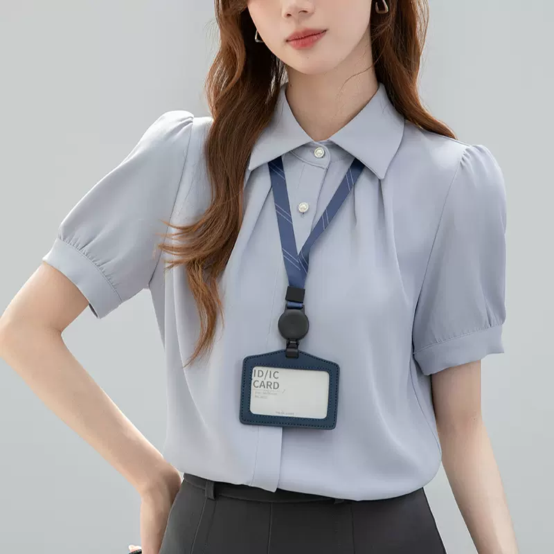 实体2025新款白色短袖衬衫女夏季小个子职场上衣面试正装职业衬衣