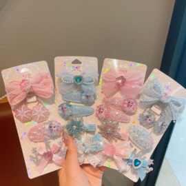 新款儿童小公主发夹女童度假风发卡小女孩碎发夹透亮珍珠夹子批发