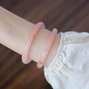 A boutique gold jade bracelet pink peach blossom bracelet pink round peach blossom round 7-8 jade bracelet