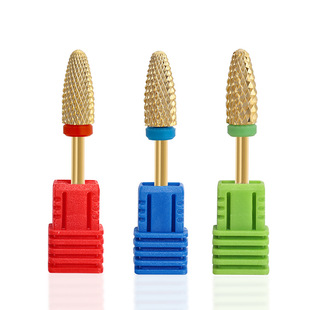 Nail tungsten steel grinding head single corn bullet shaped golden tungsten steel grinding head electric grinding machine for nail unloading
