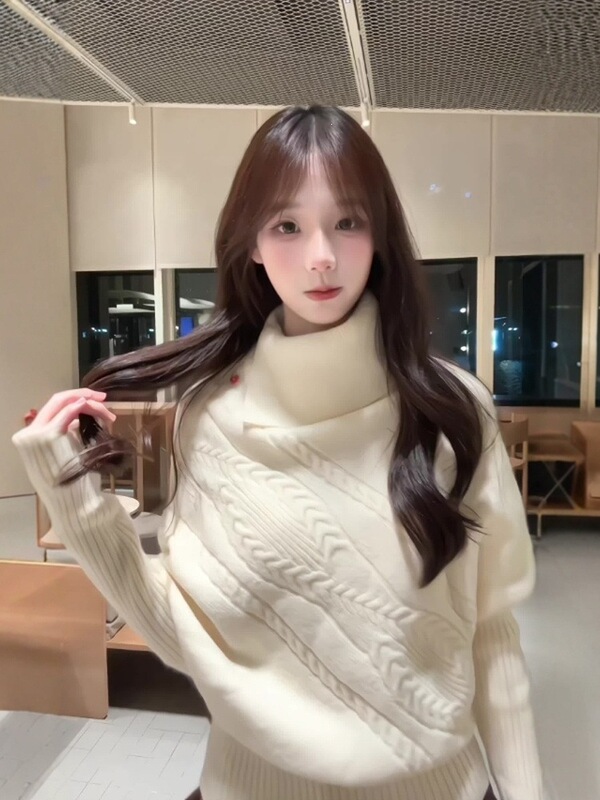 Real price [three-ply cashmere] women's autumn and winter irregular inner layer batwing sleeve cape knit sweater