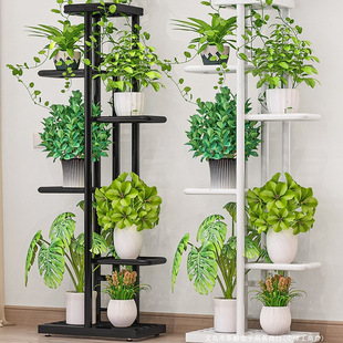 Flower Shelf Living Room Floor-standing Indoor Household Balcony Shelf Multi-layer Wrought Iron Green Rose Plant Flower Pot Rack