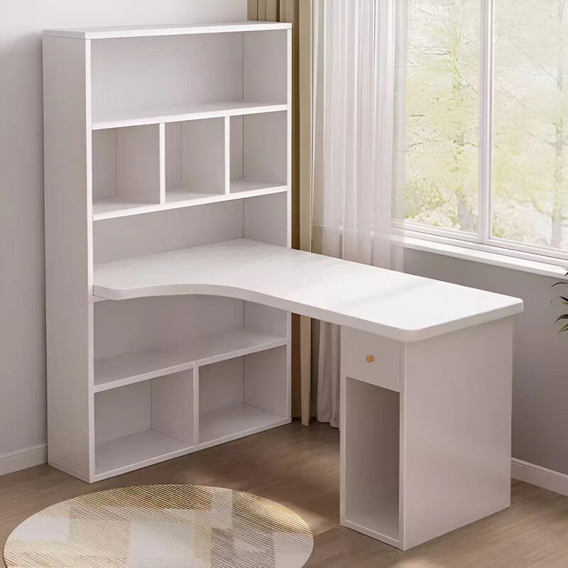 Corner Desk Bookshelf Combination Home Study Desk Student Writing Desk with Drawer High School Student Computer Desk