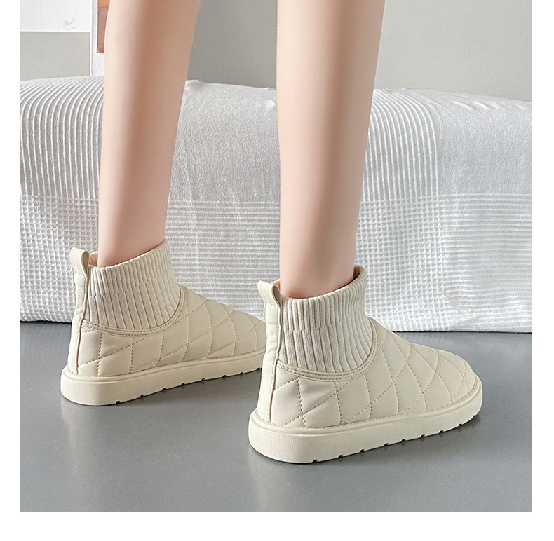 Damen Stiefeletten Mit Warmfutter Winter Plüsch Baumwollschuhe_voghion.com
