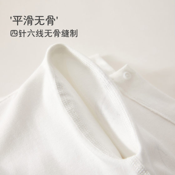 Baby's Pure Cotton Clothes Spring and Autumn Clothes Off-off Newborn Boys and Girls Baby's Hatshirt Climbing Clothes Four Seasons Class A Jumpsuit