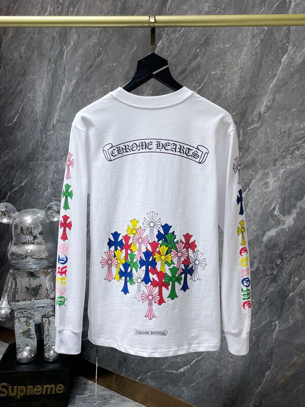 クロスボーダーのトレンディなブランド Chrome Heart 長袖 T シャツ ピュアコットン メンズ レディース ルーズスポット卸売|undefined