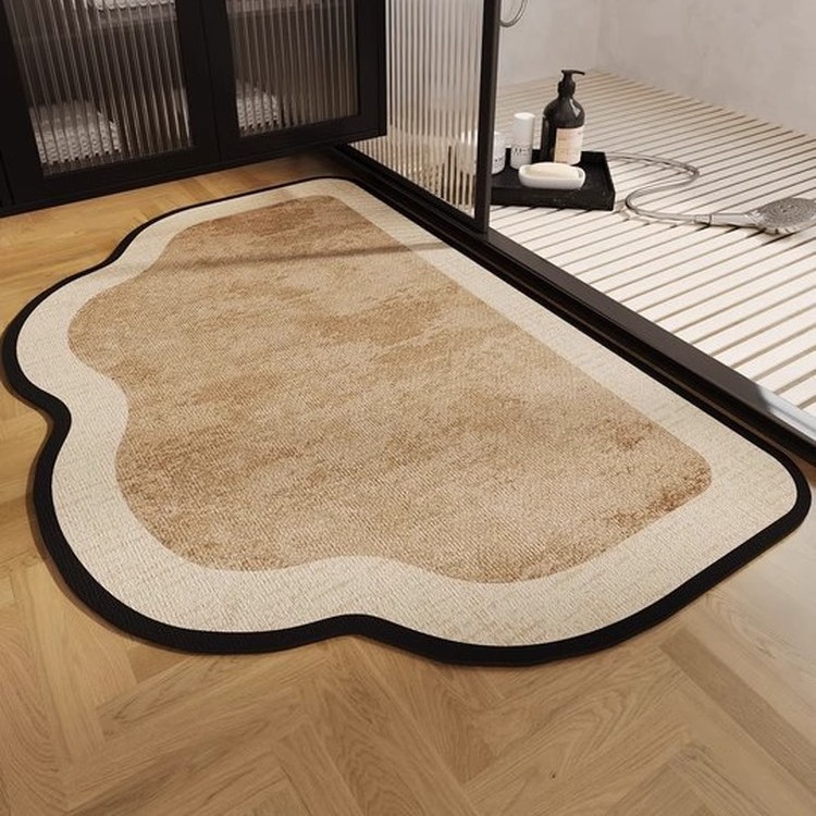 Diatom Mud Floor Mat, Simple Style, Water-Absorbent, Quick-Drying, Bathroom Floor Mat, Easy to Care For, Wear-Resistant, Dirt-Resistant, Non-Slip Bathroom Foot Mat