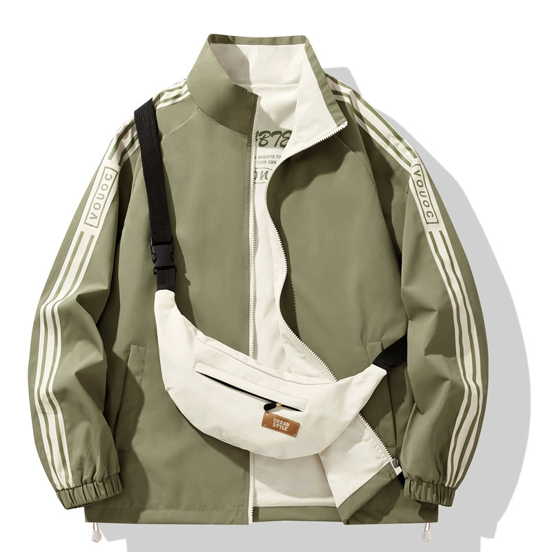 2024 новый весенне-осенний полосатый сшитый с принтом пиджак для мужчин и женщин воротник куртка повседневный дикий двухсторонний