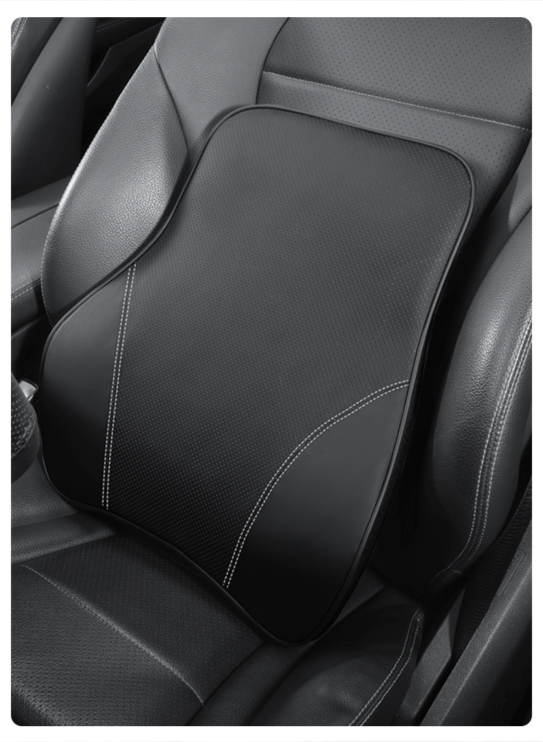 Genuine Leather Car Headrest and Lumbar Support, Car Seat Neck Pillow, Car Cushion, Car Memory Foam Pillow, Car Pillow