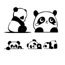 外贸熊猫贴纸熊猫反光装饰车贴纸panda贴纸 厂家直销