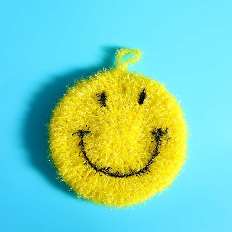 Factory wholesale Korea Smiley dish towel to oil dishwashing cloth kitchen dishcloth does not hurt the pot cleaning cloth scouring pad