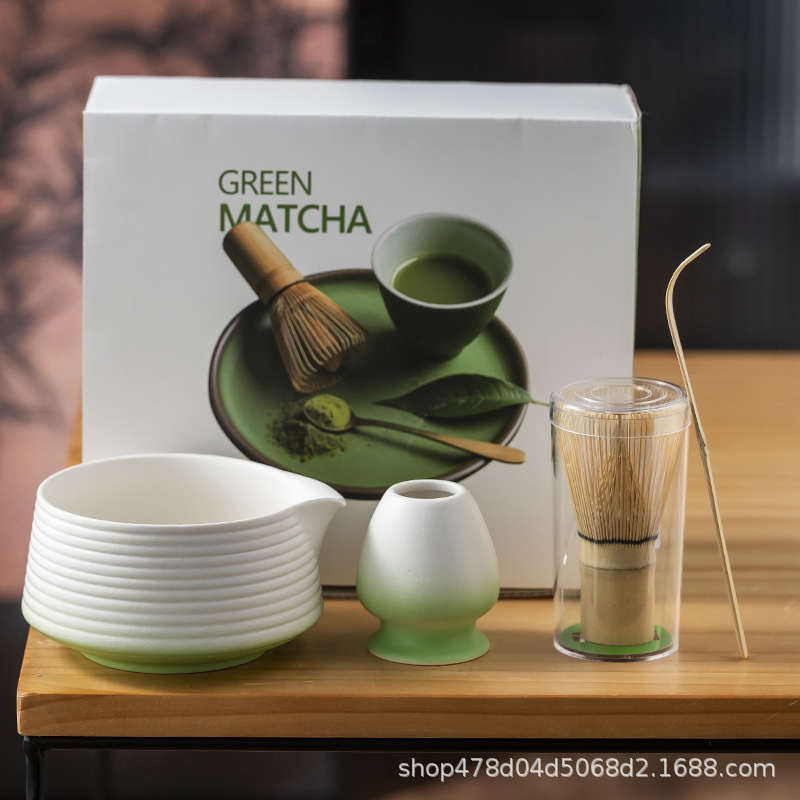 陶磁抹茶茶碗日本式抹茶用セット茶竹抹茶ブラシ百本立宋代茶道ギフトボックス|undefined