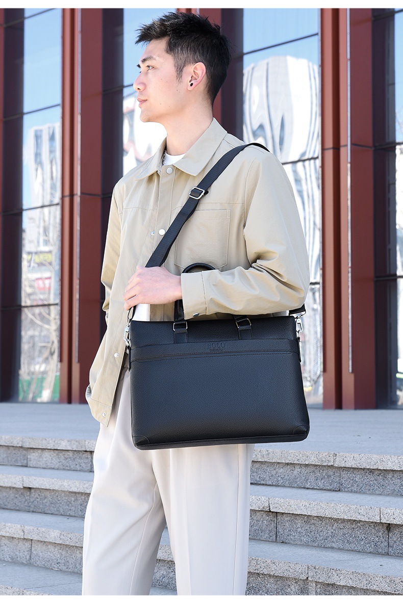 2025 Business Bag Men's laptop bag pu large Capacity Trendy single-shoulder hand-carry men's bag briefcase undefined