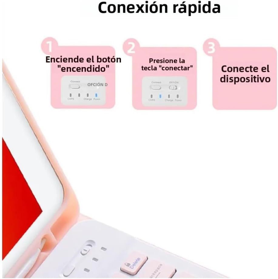 Funda con Teclado Bluetooth para Tableta Redmi Pad 2 Xiaomi SE11 Ergonómica image 5