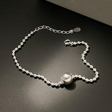 925纯银圆珠手链女韩国代购款简约高级感小银珠球球百搭手饰B3087