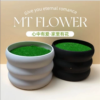 DIY插花盆手工花盆植绒泡沫仿真花用塑料花盆扭扭棒手工花盆