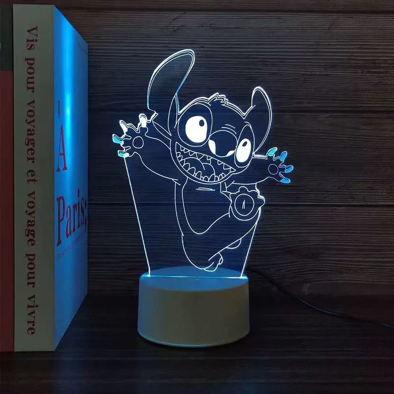 クリエイティブ 3D ナイトライト アクリル照明 スティッチ 漫画周辺機器 小さなギフト 雰囲気ライト 寝室 ベッドサイド USB|undefined