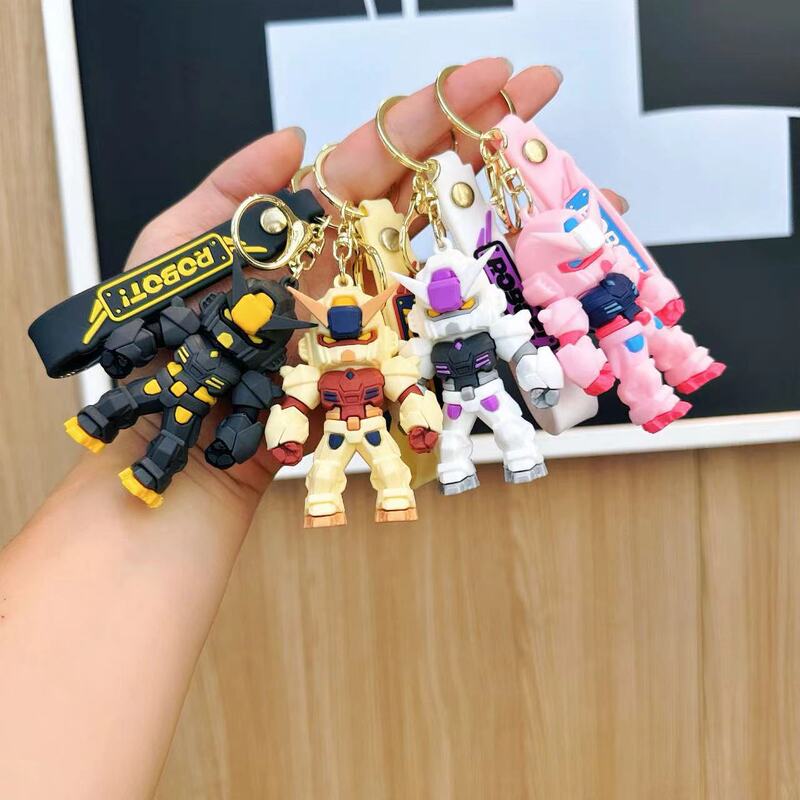 Cartoon mecha warrior mecha doll key chain car key chain guardian couple pendant pendant gift wholesale