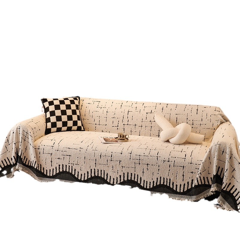 Toalla de sofá de peluche simple soporte de alto nivel sofá cubierta todo incluido toalla de sofá de una sola pieza de cobertura gruesa para el hogar