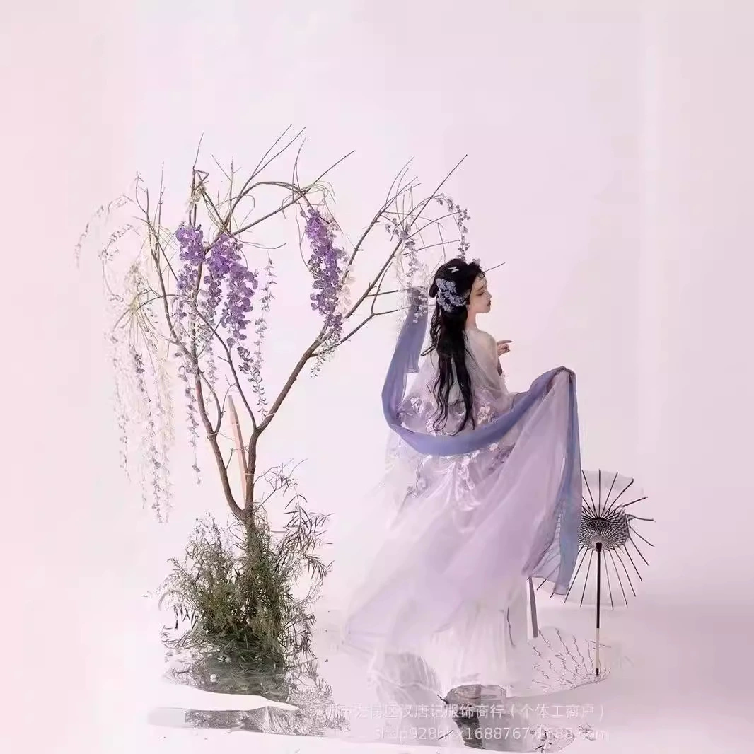 Hanfu женский 2024 летний новый тяжелый труд вышивка с большими рукавами рубашка весной не поздно