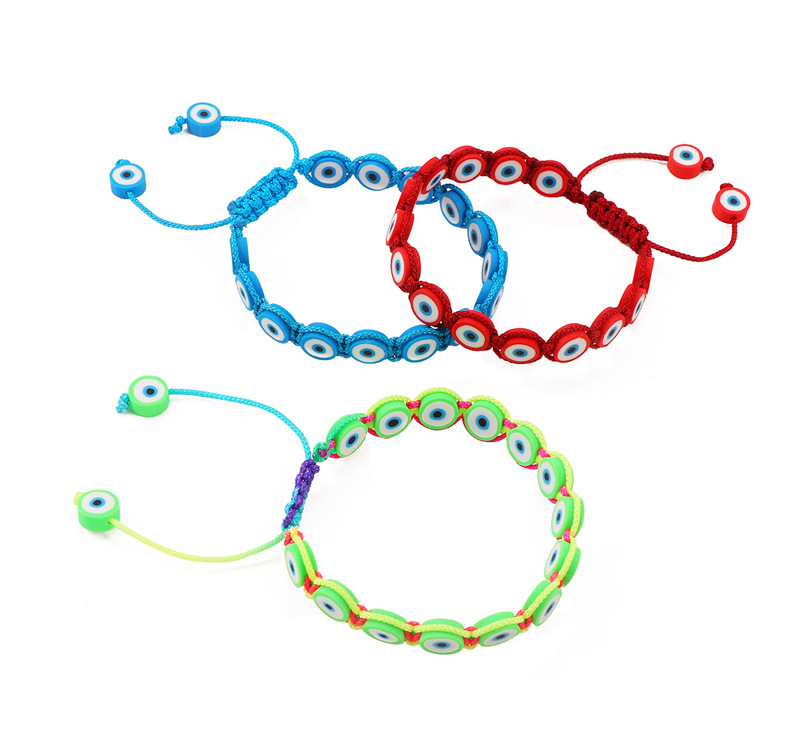 soft clay Material Wholesale Jewelry Casual Devil's Eye Soft Clay Knitting Bracelets