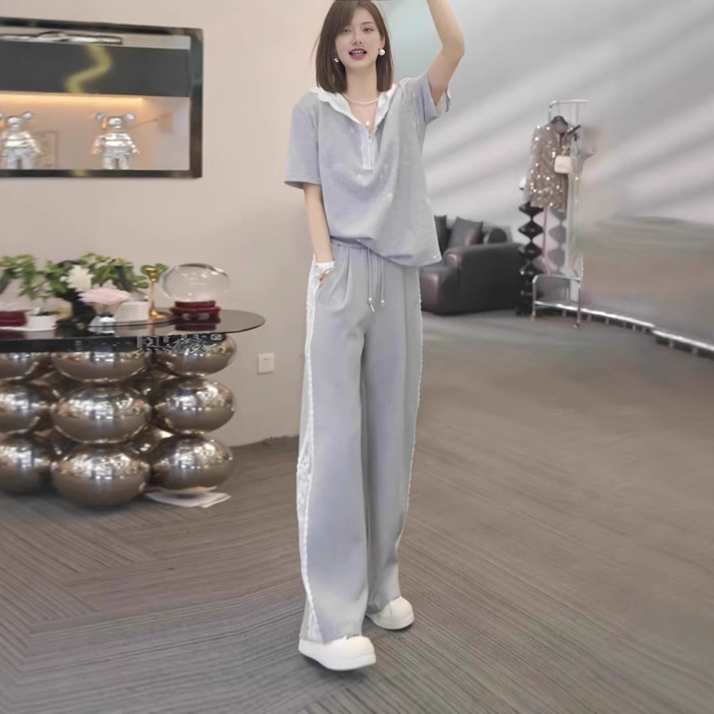 그레이 투피스 세트