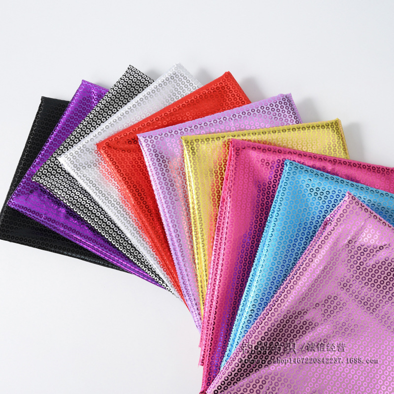 圆点烫金色丁布料波点烫金亮缎面料舞台演出服包装玩具玩偶娃衣料