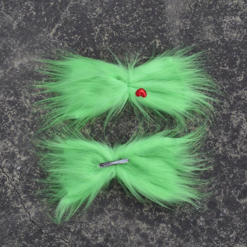 Grinch Handschuesch gréng Grinch Stola Chrëschtdag Halloween Party Elf gréng Hoereg Monster Kappbedeckung Mask_voghion.com