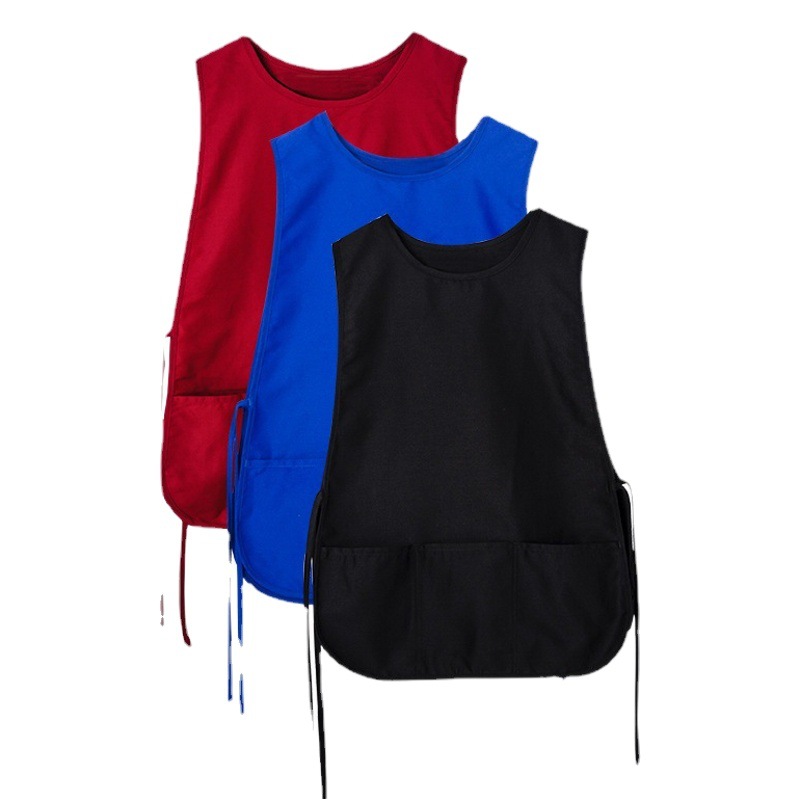 Chaleco zapatero delantal masculino bolsillo del chef sin mangas arte publicidad chaleco delantal de tres pruebas al por mayor transfronterizo
