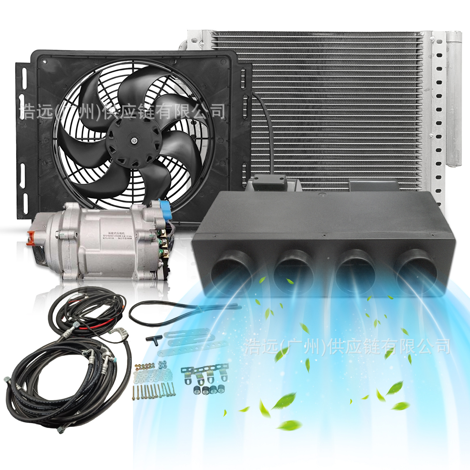 Tongyongxing – Automotive air conditioning Air Conditioner 12V - 12v-four-hole-outlet-left-hand-drive-single-cooling-hidden-car-air-conditioner-kit-dryer-bottle-condenser-electric-fan-integrated-beu404-set-03-7