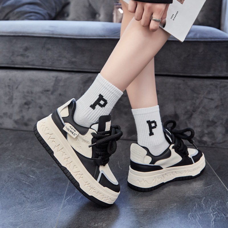 Versatile Women's Loafers Casual Thick-soled Height-increasing Shoes_voghion.com