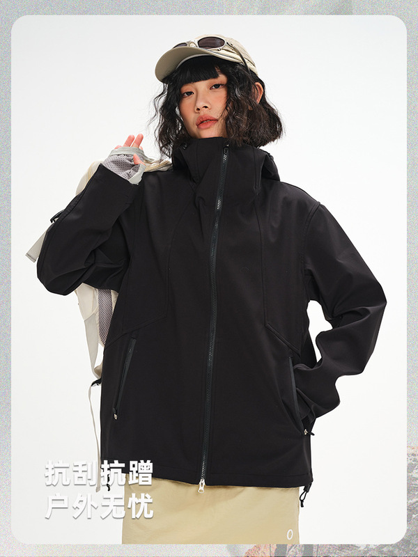 户外软壳冲锋衣女三防机能防风防水外套男徒步旅行轻量单层登山服|undefined