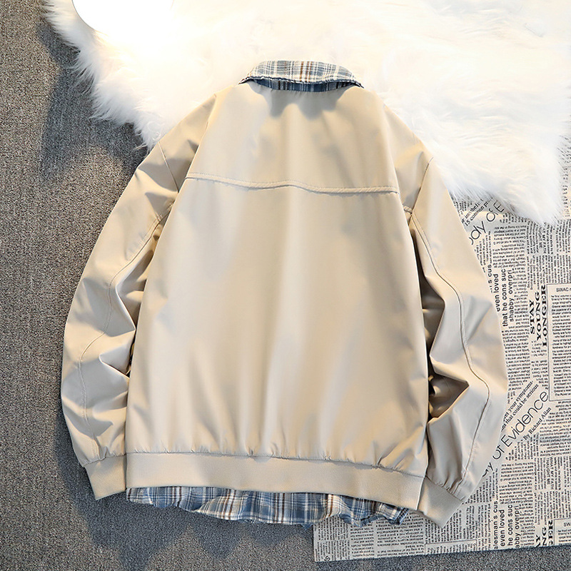 New Splicing Contrasting Loose Cleanfit Flight Suit Jacket_voghion.com