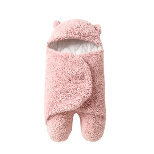 Cross-border newborn lambskin split leg sleep sack with padded and thickened design, warm baby sleep sack anti-kick cover winter