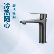 轻奢枪灰卫浴龙头 洗脸盆洗手池冷热水龙头