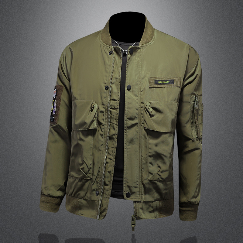 Europa y América de moda casual suelta moda hombre 2024 primavera y otoño chaqueta hombre duro chaqueta de trabajo camisa
