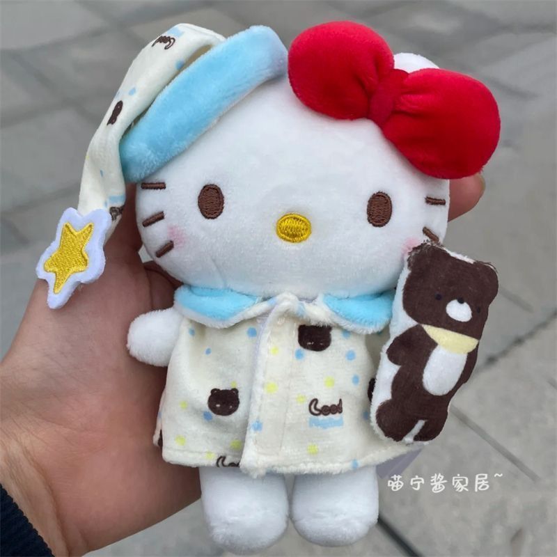 抱小熊晚安睡衣kitty包挂件可爱卡通毛绒公仔玩偶背包挂饰礼物|undefined
