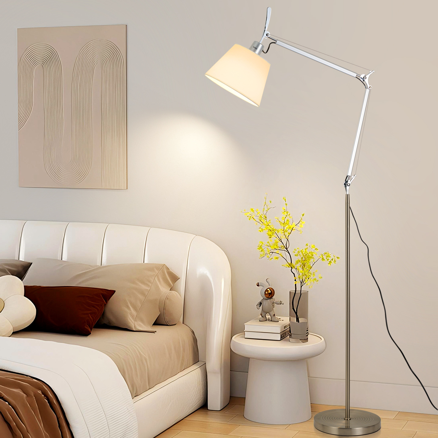 Diseñador italiano telescópico brazo de lujo luz de piso de lujo dormitorio sala de estar al lado del sofá de pesca luz de atmósfera 194L image 3