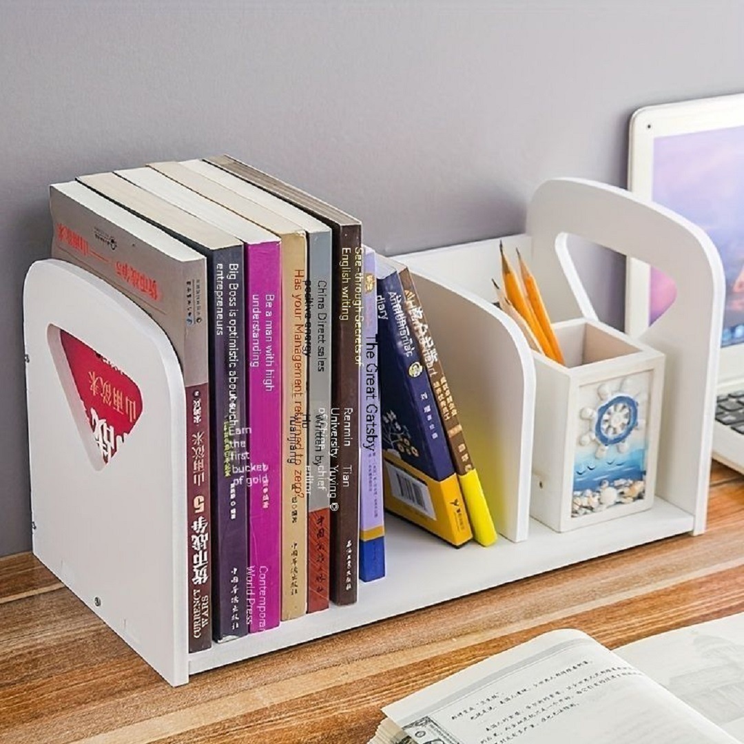 Simple Bookshelf Desktop Storage Rack for Children and Students, Reading Desk Organizer, Office Desk Divider Shelf, Desktop Storage