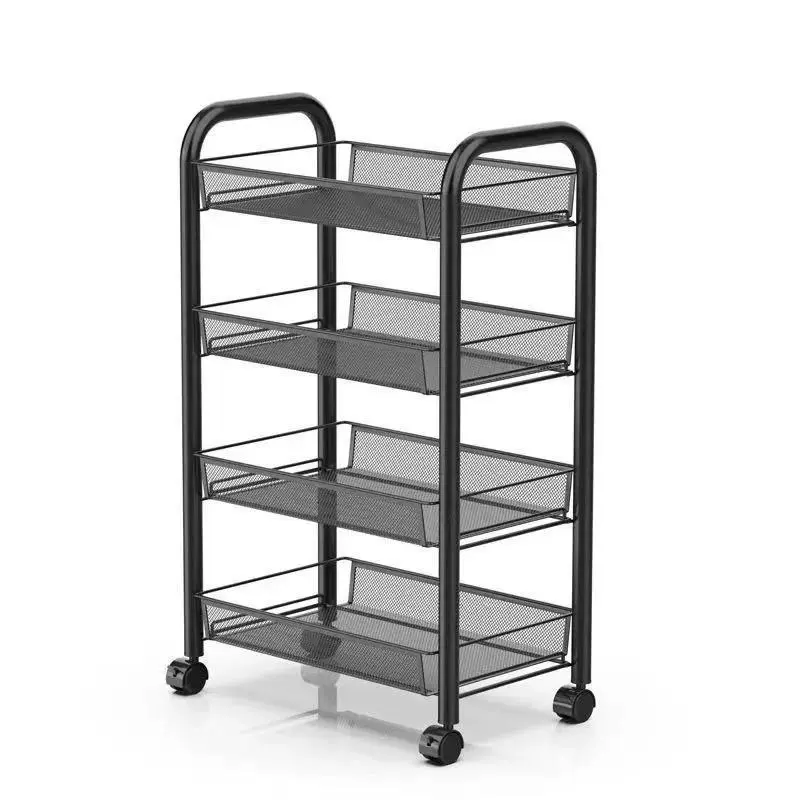 The kitchen shelf is a multi -layer -can moving rack household storage small cart a multi -functional vegetable and fruit frame
