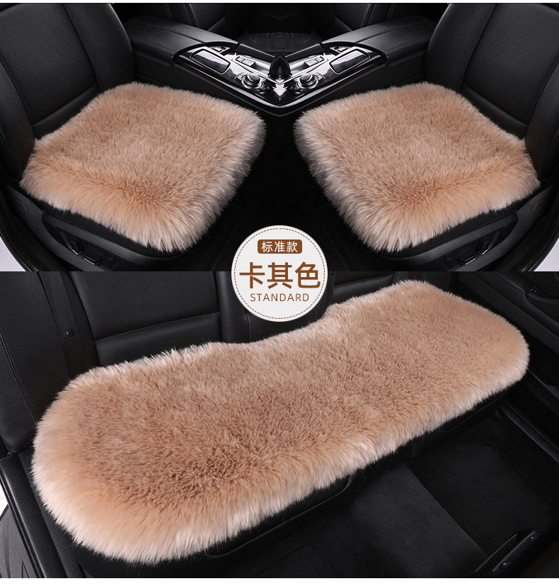 Winter Car Wool Cushion Thickened Non-slip Warm Seat Pad