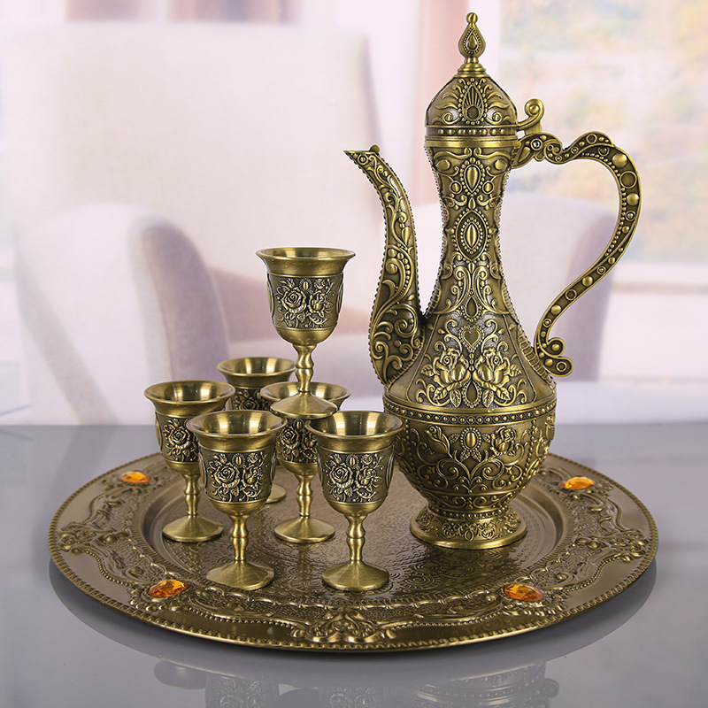 Retro bronze copper creative wine set for home use